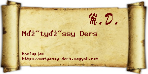Mátyássy Ders névjegykártya